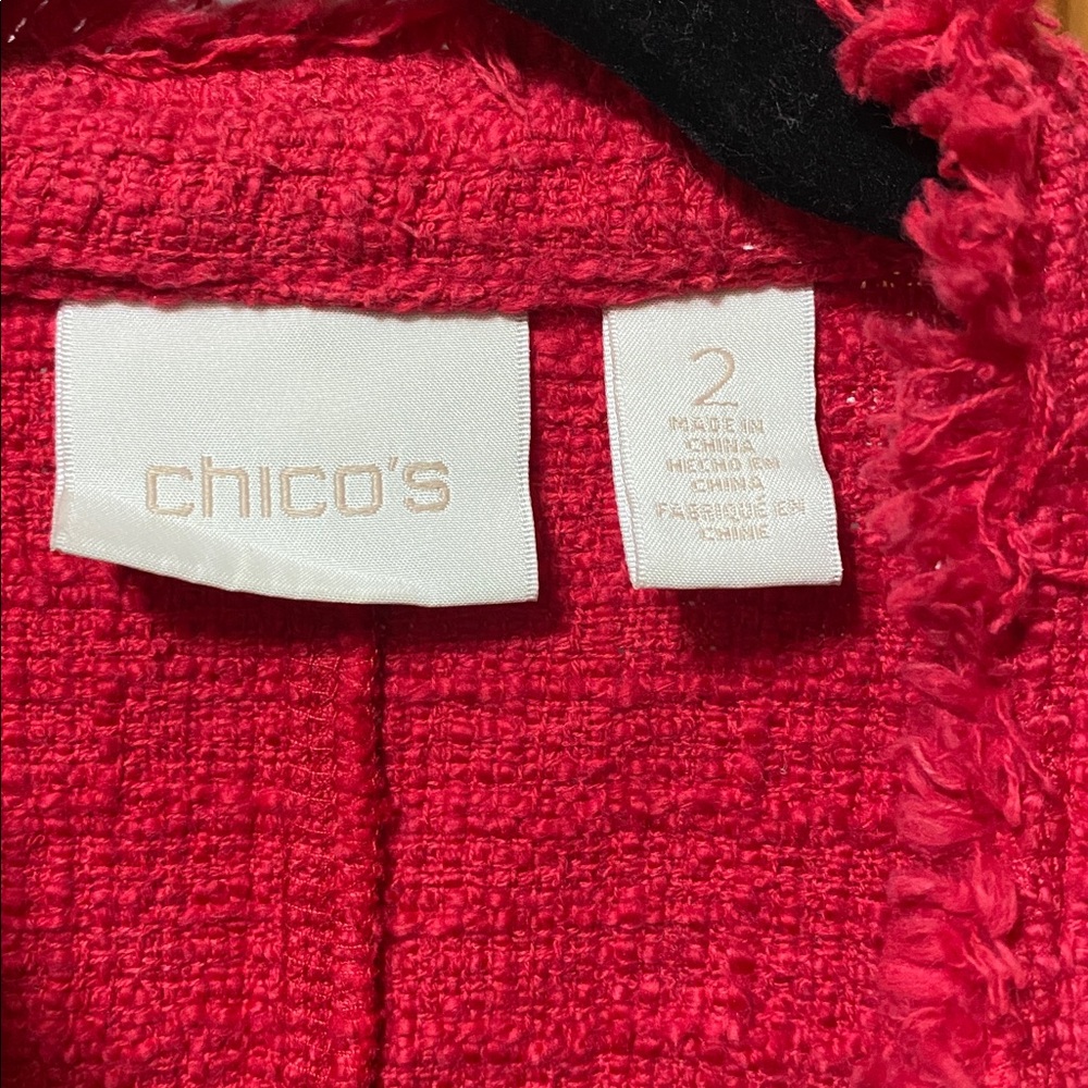 🛑🛑SOLD🛑🛑Chicos’ Red Double-Breasted Blazer - Picture 5 of 5